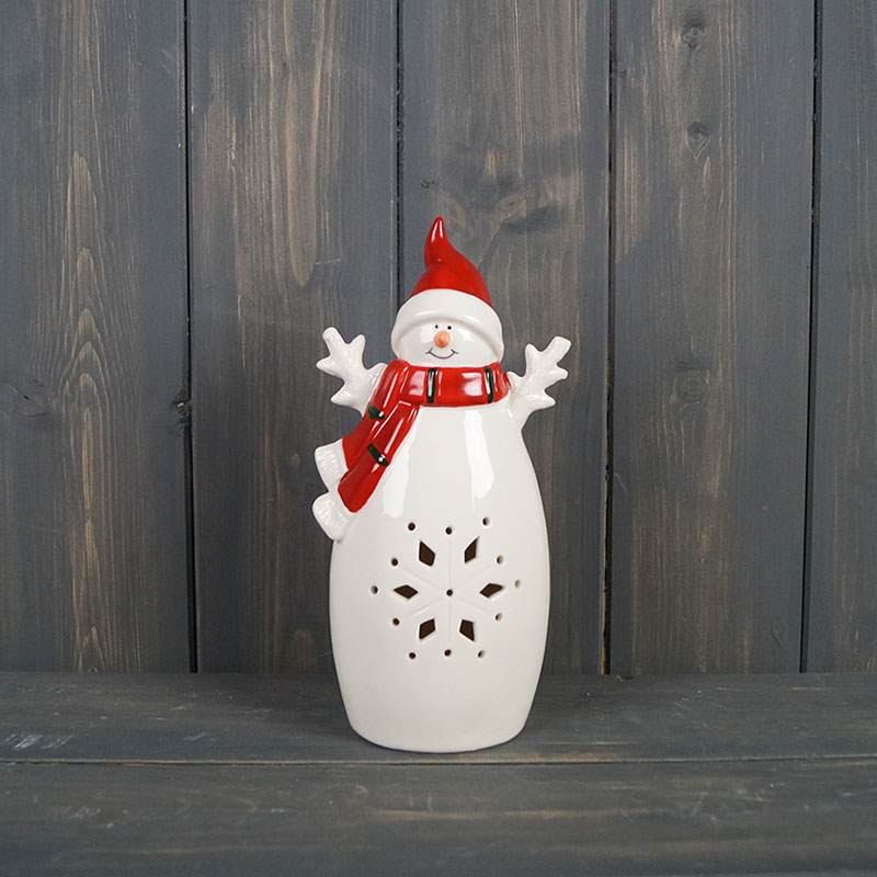 Ceramic light up snowman detail page